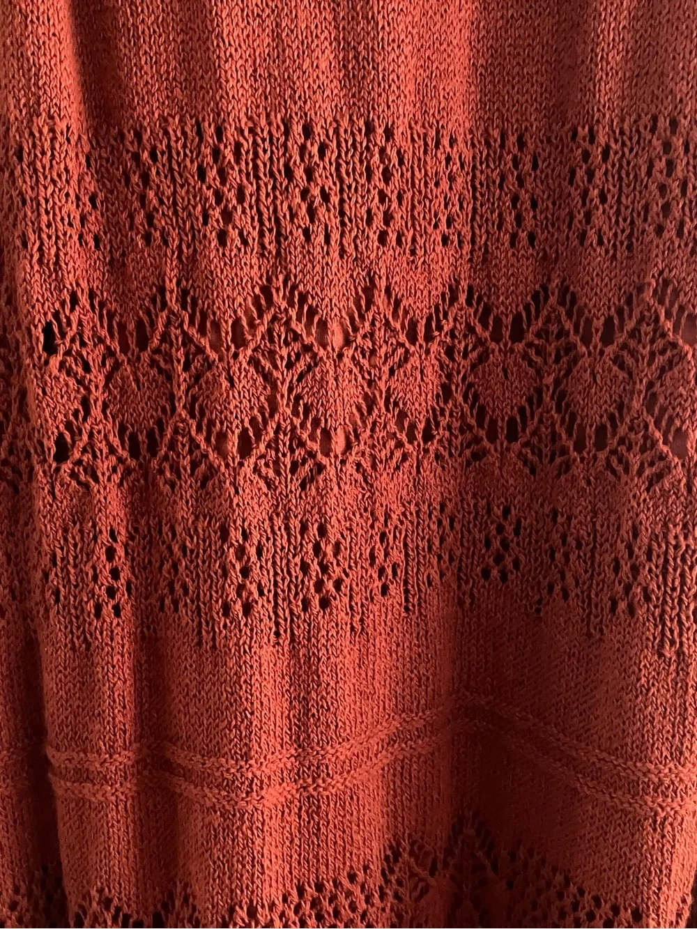 Anthropologie Crochet Knit Maxi Dress in Rust NWOT XL - Picture 8 of 9